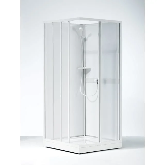 Contura Next NKH dusjkabinett 90×90 cm, hvit profil, mønstret styren glass | 673922390+ Contura Next NKH dusjkabinett 90×90 cm, hvit profil, mønstret styren glass | 673922390+