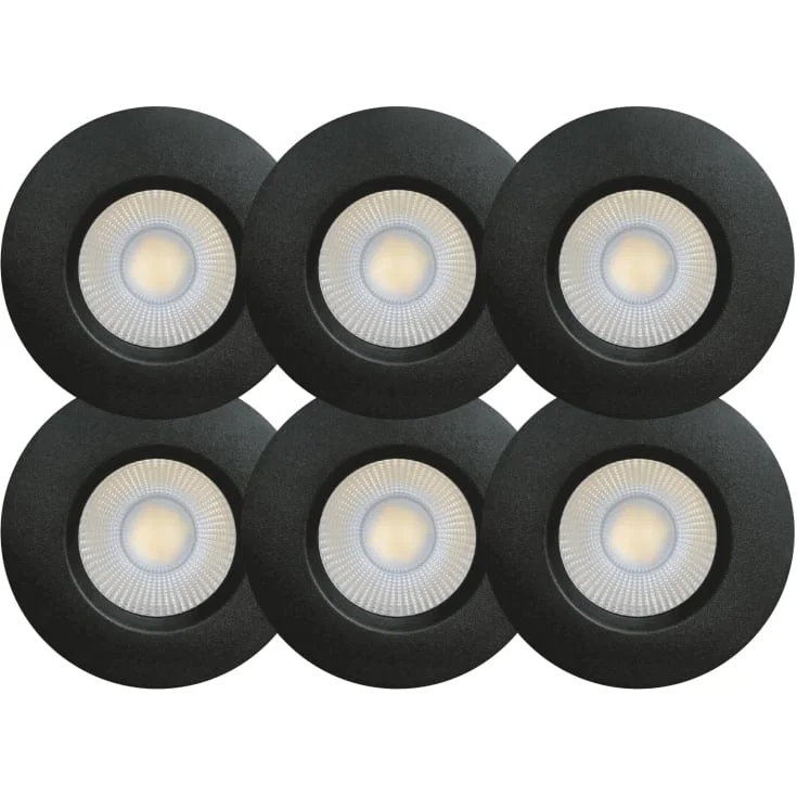 Scan Products Sabina Low Profile downlight, matt sort, 6 stk | 10342 Scan Products Sabina Low Profile downlight, matt sort, 6 stk | 10342