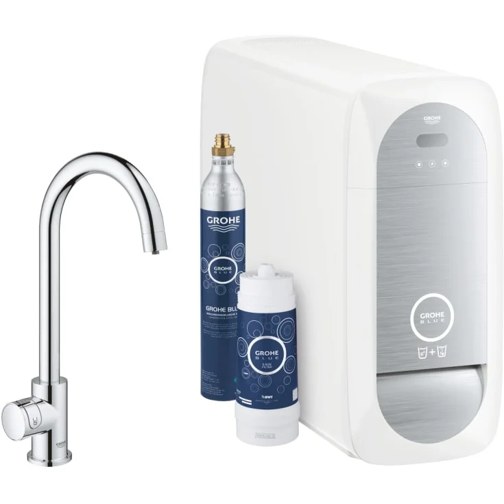 Grohe Blue Home Mono kjøkkenarmatur, avkjølt vann, kullsyreholdig vann, krom | 31498001