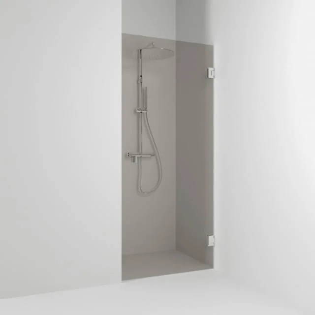 Svedbergs 180° dusjnisje rett, 78,5 cm, bronsefarget glass, krom profil | 651978