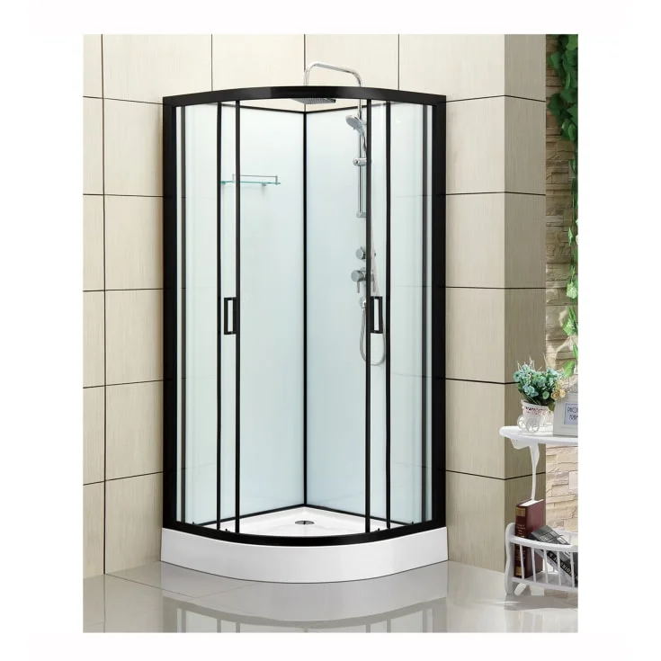 Bathlife Kyffe Dusjkabinett, 90x90 cm, Sort Matt/Klart Glass | 401053585