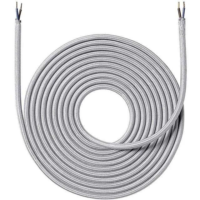 Nielsen stoffledning 2×0,75 mm², 4 meter, sølv | 950439 Nielsen stoffledning 2×0,75 mm², 4 meter, sølv | 950439