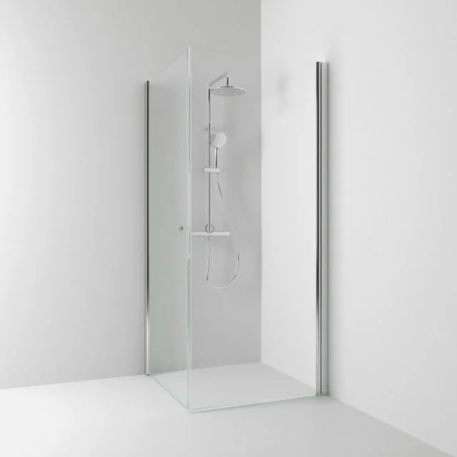 Svedbergs Skoga dusjhjørne rett, 90x80 cm, klart glass, alu blank profil | 63507489
