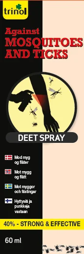 TRINOL DEET SPRAY 40% MYGG OG FLÅTT v:9592915 TRINOL DEET SPRAY 40% MYGG OG FLÅTT v:9592915