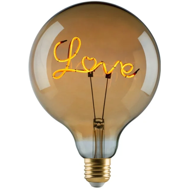 e3light Vintage E27 globepære, "Love" ned | 0103261680a e3light Vintage E27 globepære, "Love" ned | 0103261680a