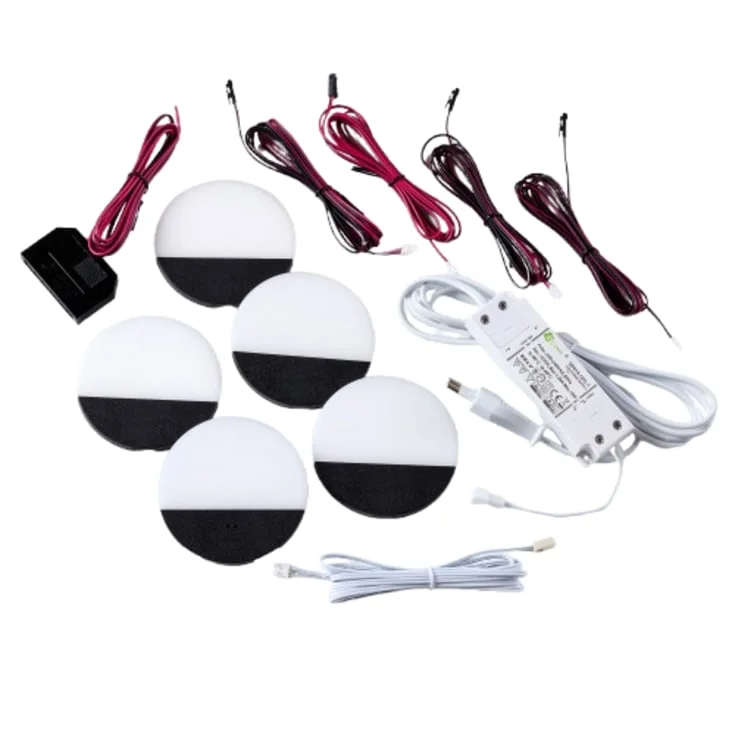 Loevschall Polaris runde møbelspotlights, 5-pakning | 3470202969