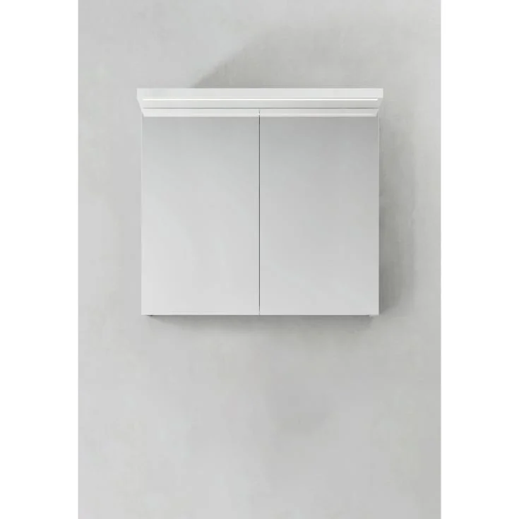 Hafa Store speilskap, med lys, 80x73 cm, hvit | 1390604