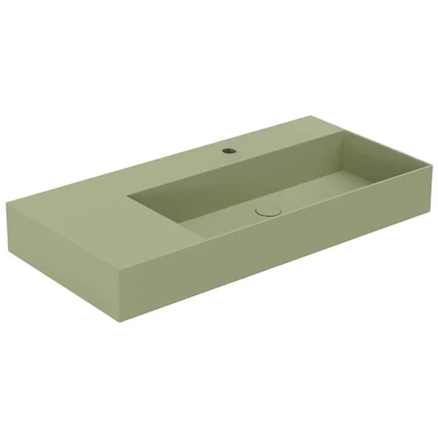Lavabo Elegance SQ 102 L servant, 102x40 cm, matt grønn | 121037155