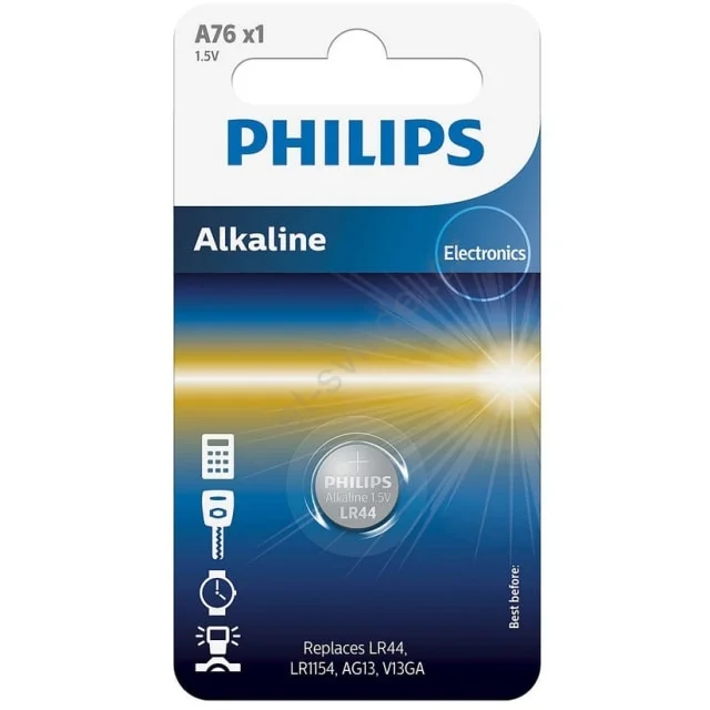 10 stk Philips Alkaline Minicelle A76 batteri | A76-01B 10 stk Philips Alkaline Minicelle A76 batteri | A76-01B