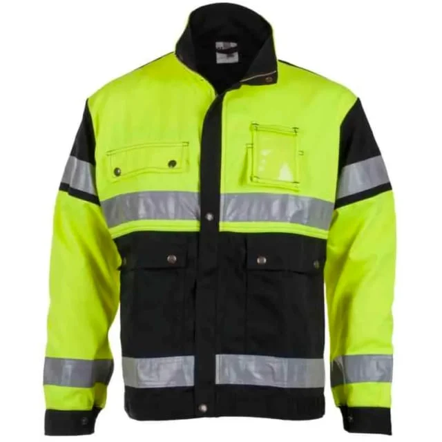 Bekken & Strøm Dokka arbeidsjakke, HiVis kl.2, unisex, str. 56, gul/sort | 676409