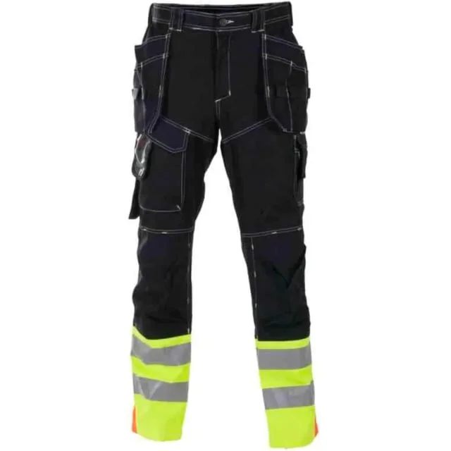 Bekken & Strøm Drevsjø håndverksbukse, HiVis kl.1, unisex, str. C48, sort/gul | 646492 Bekken & Strøm Drevsjø håndverksbukse, HiVis kl.1, unisex, str. C48, sort/gul | 646492