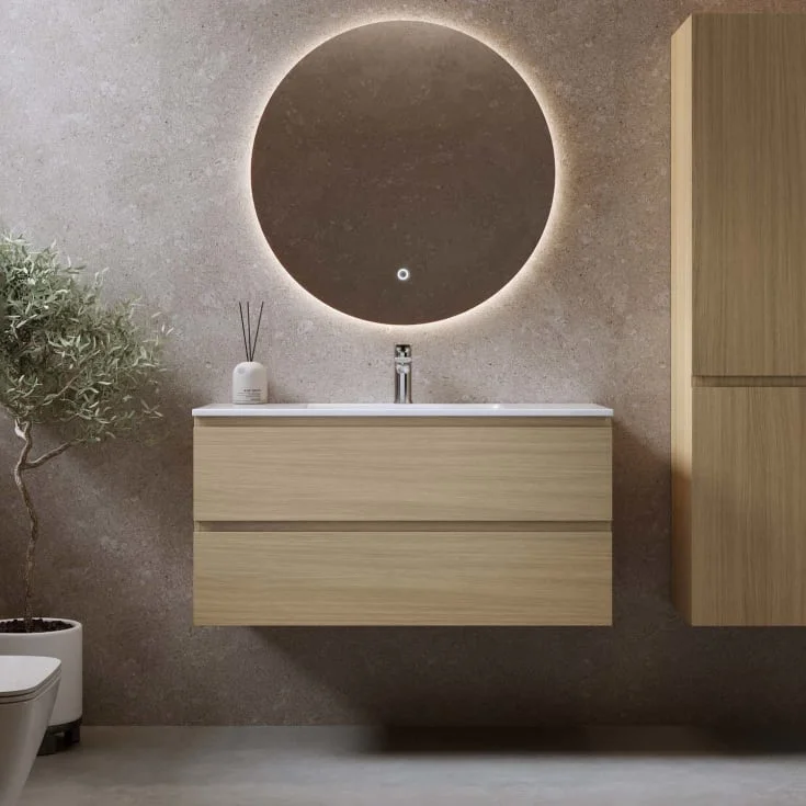 Bathlife Eufori møbelpakke, med servant, 101×46,5×50 cm, eik | 401410248 Bathlife Eufori møbelpakke, med servant, 101×46,5×50 cm, eik | 401410248