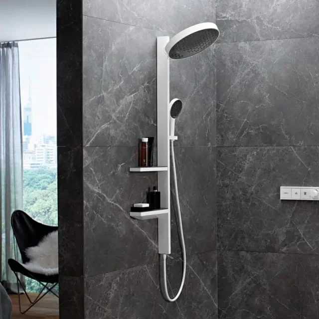 Hansgrohe Rainfinity Showerpipe 360 1jet, for innbygging, hvit matt | 26842700 Hansgrohe Rainfinity Showerpipe 360 1jet, for innbygging, hvit matt | 26842700
