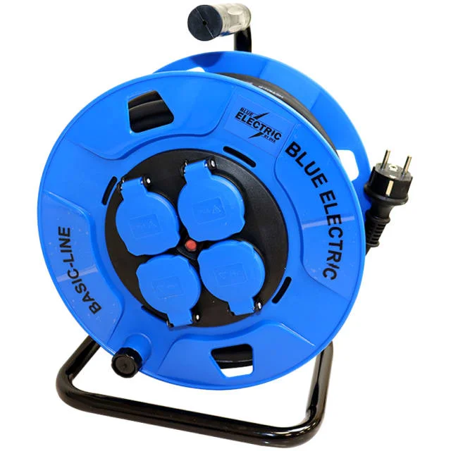 Blue Electric kabeltrommel med Schuko-plugg, 25 meter | S-KT25 Blue Electric kabeltrommel med Schuko-plugg, 25 meter | S-KT25