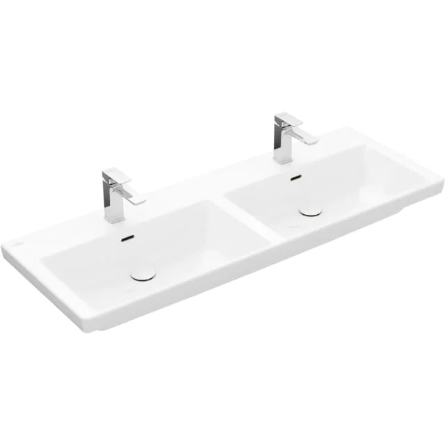 Villeroy & Boch Subway 3.0 møbelservant, 130×47,5 cm, med CeramicPlus, hvit | 4A71D5R1