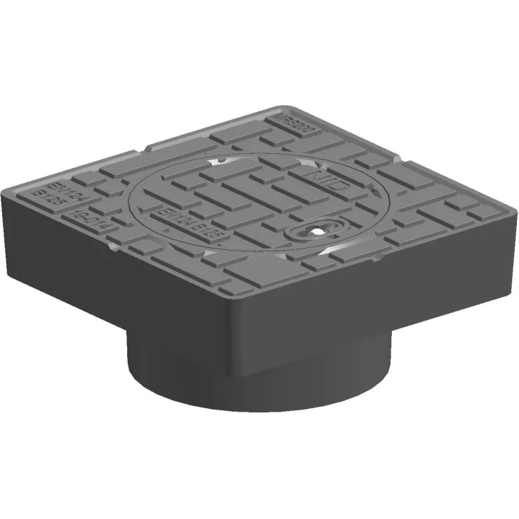 NID fast ramme med deksel, for Ø200 mm styrerør, 12,5 tonn, kompositt | NID-MRS200B