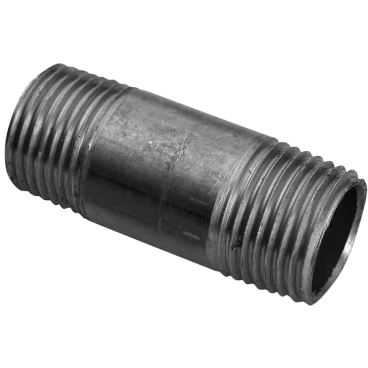 Sort sammenskåret nippelrør 1/2" | 012001104