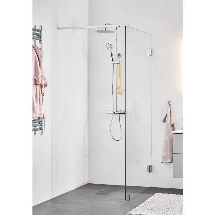 Hafa Infinity dusjvegg, 100 cm, klart glass, krom profil | 1451170