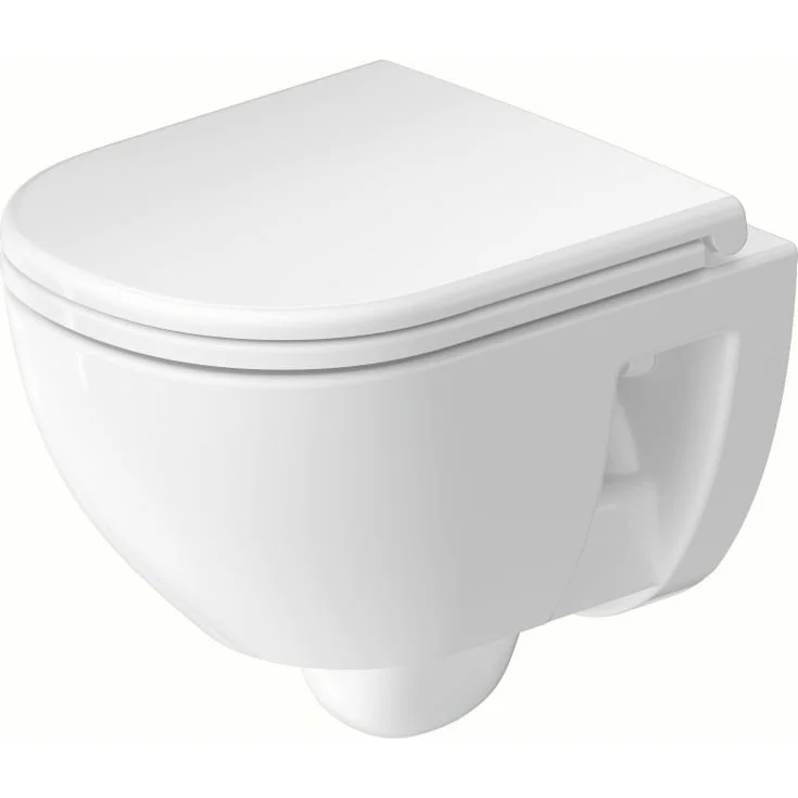 Duravit D-Code Compact vegghengt toalett, uten skyllekant, hvit | 25150900002