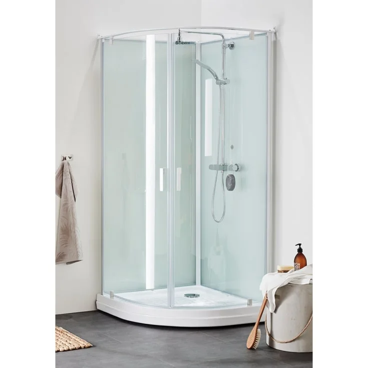 Hafa Breeze Round Deluxe dusjkabinett, 90X90 cm, matt sølv/klart glass | 1450775 Hafa Breeze Round Deluxe dusjkabinett, 90X90 cm, matt sølv/klart glass | 1450775