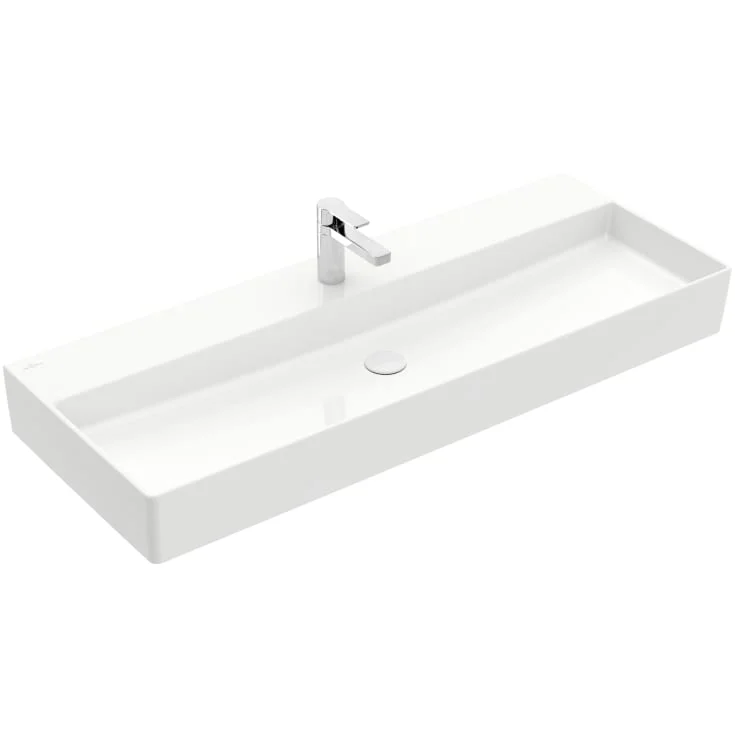 Villeroy & Boch Memento vegghengt servant, 120×47 cm, med CeramicPlus, hvit | 4A22C2R1