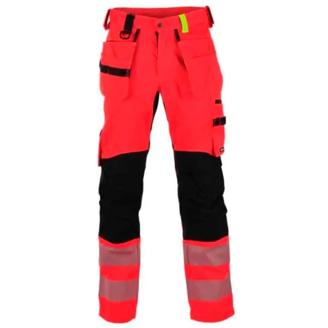 Bekken & Strøm Gjøvik håndverksbukse, HiVis kl.2, unisex, str. C66, rød/sort | 676867 Bekken & Strøm Gjøvik håndverksbukse, HiVis kl.2, unisex, str. C66, rød/sort | 676867