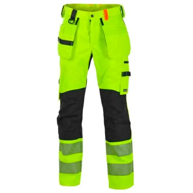 Bekken & Strøm Gjøvik håndverksbukse, HiVis kl.2, unisex, str. C154, gul/sort | 676895