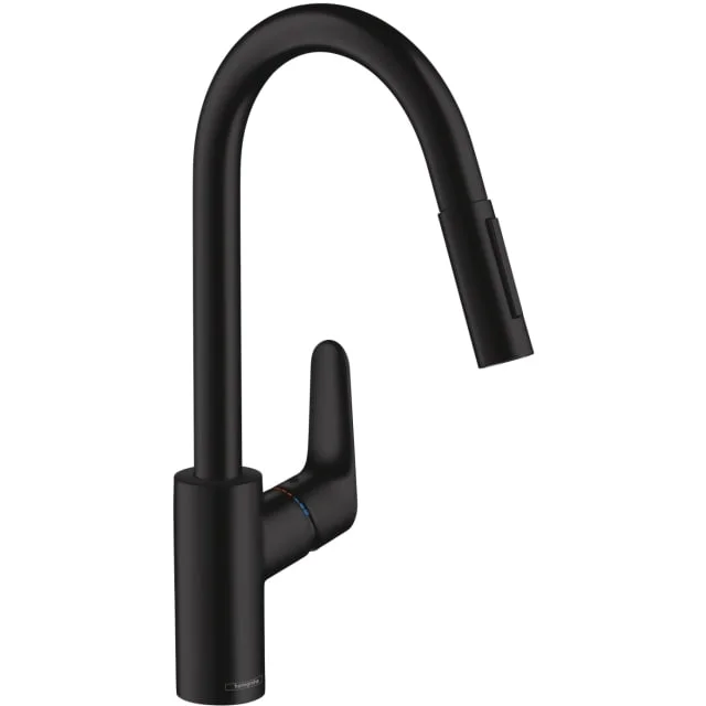 Hansgrohe Focus M41 kjøkkenarmatur, uttrekkbar tut, matt sort | 31815670