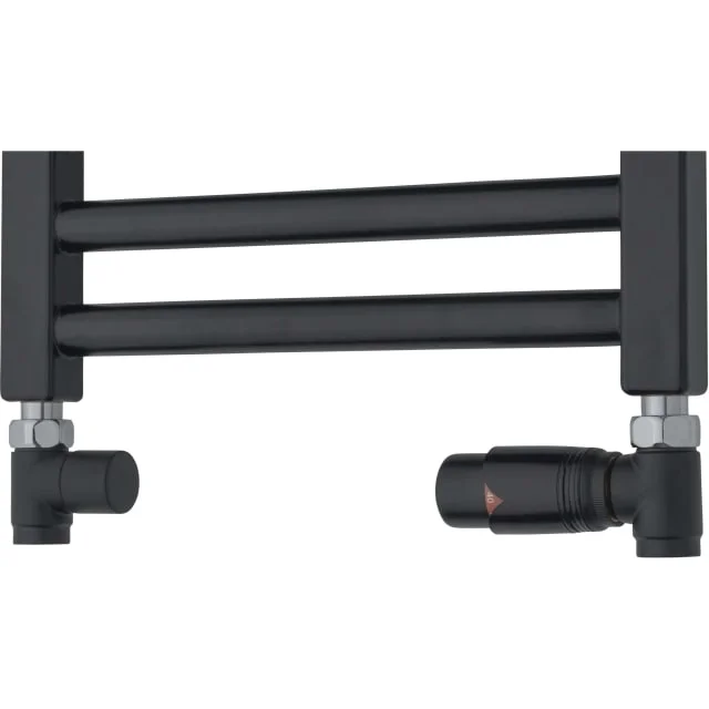 Ventilsett m/returtermostat rett, sort | 210SO