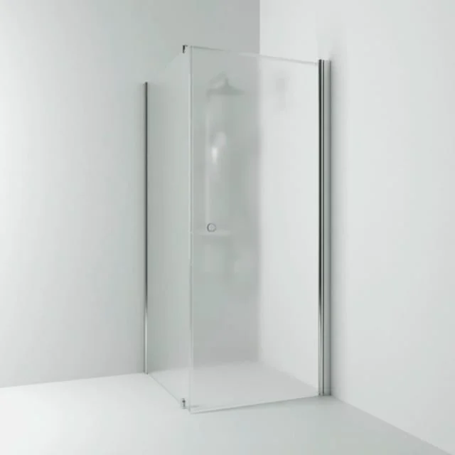 Svedbergs Skoga dusjhjørne rett/fast, 83x80 cm, frostet glass, alu blank profil | 62008488