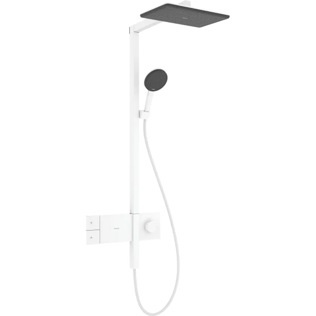 Hansgrohe Raindance Alive Q Showerpipe dusjsett, vannsparende, matt hvit | 24581700 Hansgrohe Raindance Alive Q Showerpipe dusjsett, vannsparende, matt hvit | 24581700