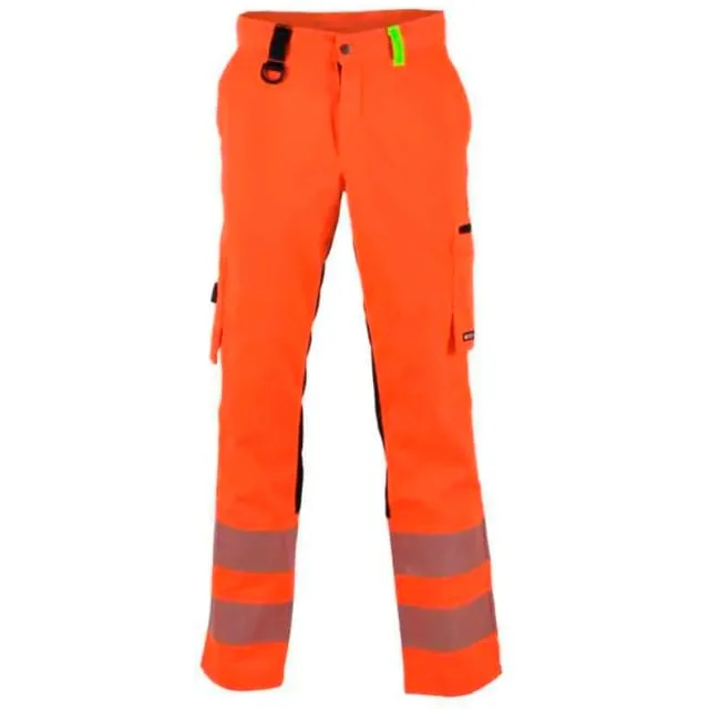 Bekken & Strøm Gjøvik arbeidsbukse, HiVis kl.2, unisex, str. C64, oransje/sort | 676949