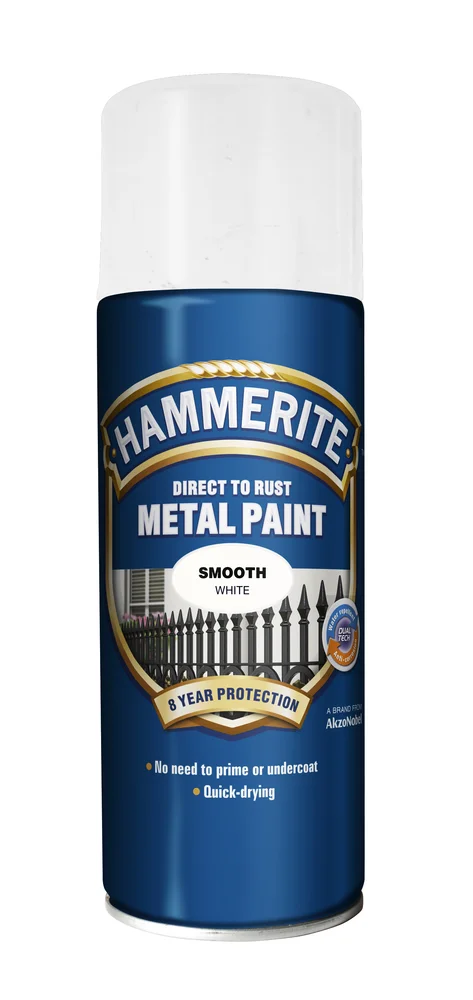 Metallmaling glatt hvit 400ml v:3973479
