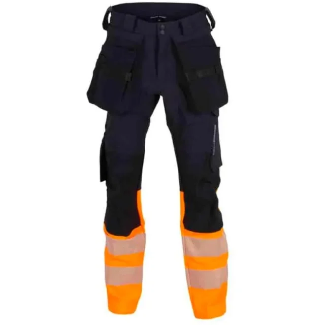 Bekken & Strøm Lillehammer 2.0 håndverksbukse, kl.1, unisex, str. KB64, HiVis, sort/oransje | 612239