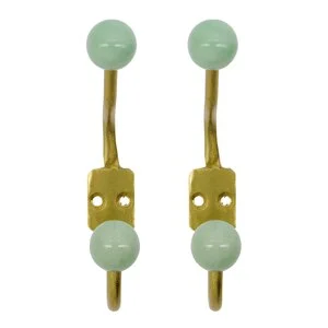 Ball knagg 13x2x7 cm 2 stk aqua v:1439847 Ball knagg 13x2x7 cm 2 stk aqua v:1439847