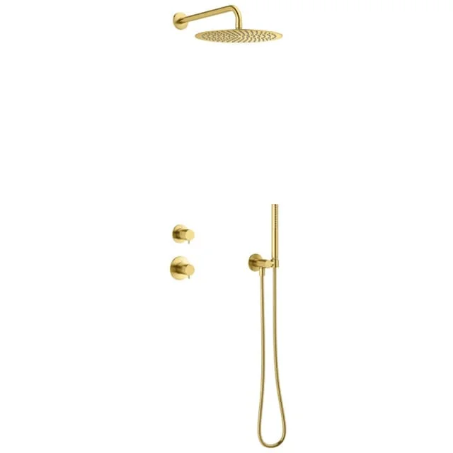 Damixa Iris DS1 takdusjsett for innbygging, børstet messing | 5706979 Damixa Iris DS1 takdusjsett for innbygging, børstet messing | 5706979