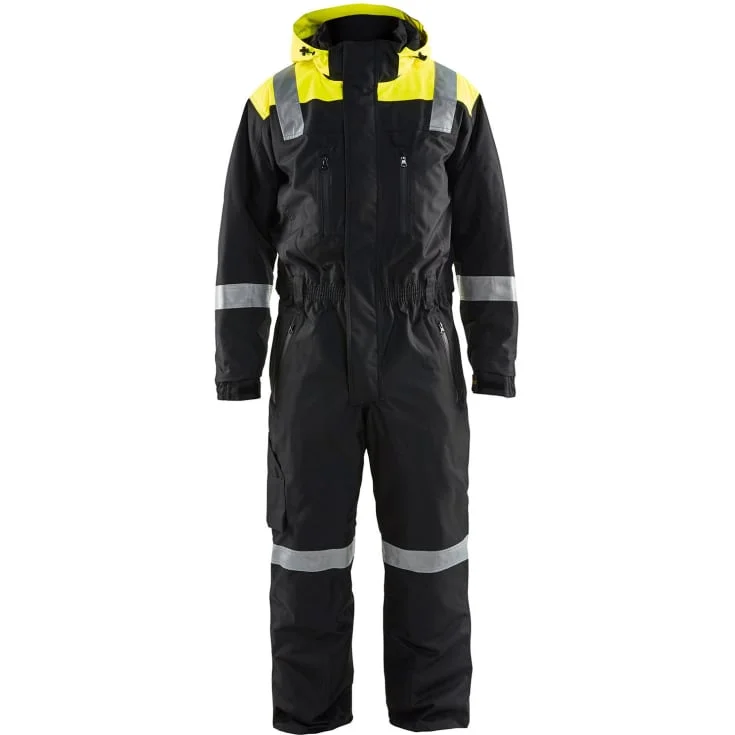 Blåkläder Workwear 6787 vinter kjeledress, sort/hi-vis gul, str. D100 | 6787-1977-9933_D100