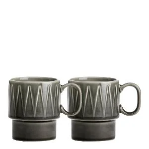 Coffee & More kaffekopp 25 cl 2 stk grå v:9391257