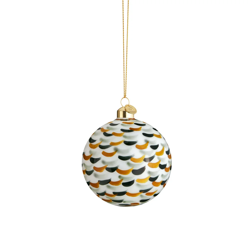 Souvenir julekule penseldrag Ø8 cm v:8102063