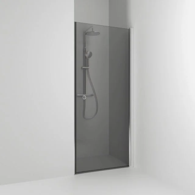 Svedbergs Skoga dusjnisje rett, 80 cm, røykfarget glass, alu blank profil | 60111480
