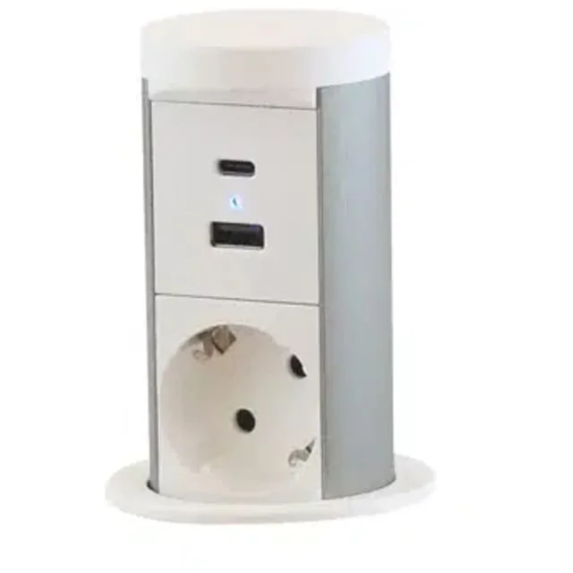 E-Line pop-up grenuttak med 2 uttak og USB A+C, schuko | 8532205 E-Line pop-up grenuttak med 2 uttak og USB A+C, schuko | 8532205