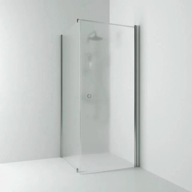 Svedbergs Skoga dusjhjørne rett/fast, 93x100 cm, frostet glass, alu matt profil | 62008319