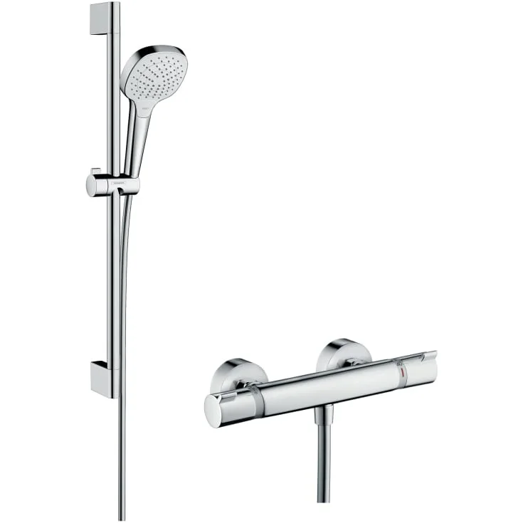 Hansgrohe Croma Select E Vario dusjsett, hvit/krom | 27081400