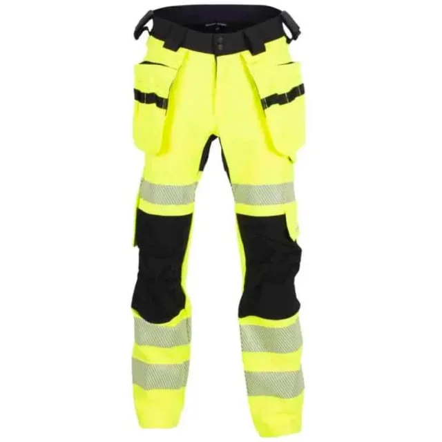 Bekken & Strøm Lillehammer 2.0 arbeidsbukse, HiVis kl.2, unisex, str. C58, sort/gul | 612281