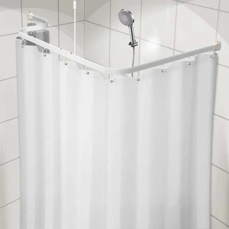 Van Der P Erica2000 Unicolor dusjforheng, 120x200 cm, hvit | UM120200H