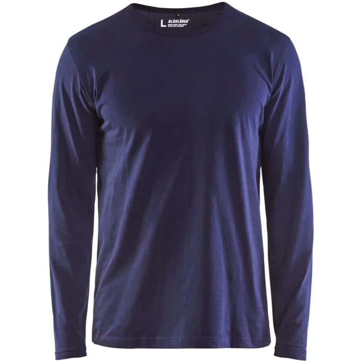 Blåkläder Workwear 35001 langermet t-skjorte, marineblå, str. L | 3500-1042-8800_L