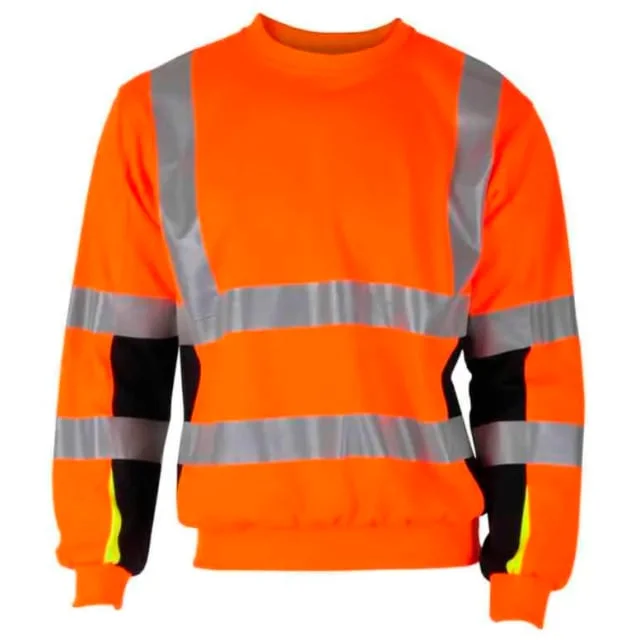 Bekken & Strøm Bergset collegegenser, HiVis kl.3, unisex, str. XL, oransje/sort | 677872 Bekken & Strøm Bergset collegegenser, HiVis kl.3, unisex, str. XL, oransje/sort | 677872