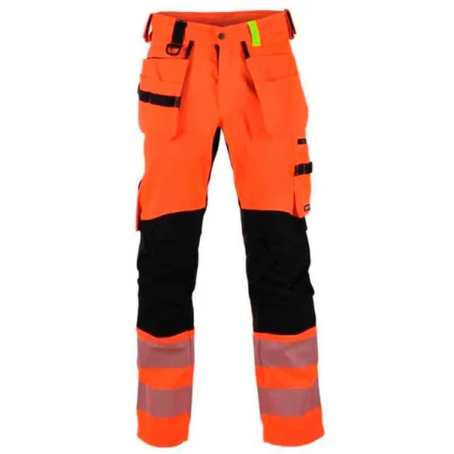 Bekken & Strøm Gjøvik håndverksbukse, HiVis kl.2, unisex, str. KB52, oransje/sort | 676844