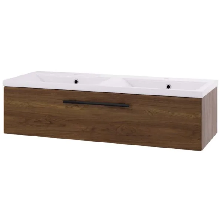 Linn Bad Ingrid servantskap, 1 skuff, venstre, 120x45,3x28,5 cm, mørk eik | 110812V1S