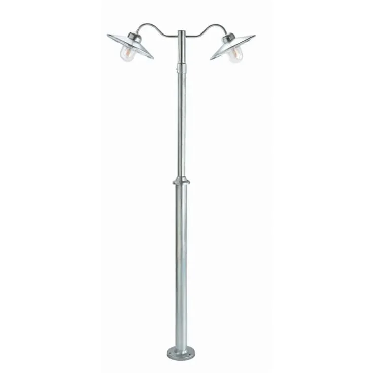 Norlys Karlstad 2032 stolpelampe, LED max 2x9W, IP55, galvanisert | 3104151
